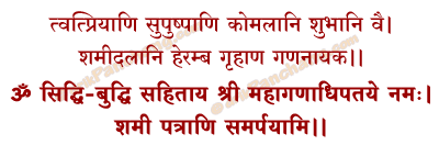 Shami Patra Mantra in Hindi