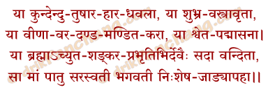 Saraswati Dhyana Mantra in Hindi